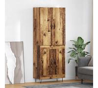 vidaXL Haut Armoire 2 pcs Bois Ancien Bois d'ingénierie et Verre, Buffet Moderne, Meuble rectangulaire, Grand Rangement, indispensables contemporains pour la Salle à Manger, Bois aggloméré