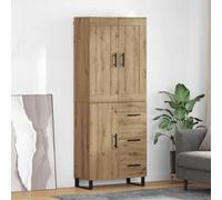 vidaXL Haut Armoire 2 pcs Chêne artisanal Bois Aggloméré et Verre