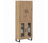 vidaXL Haut Armoire 2 pcs Chêne Artisanal Bois Aggloméré et Verre, Buffet Moderne, Meuble élégant, Rangement Pratique pour Salon, Design Minimaliste et Cabinet rectangulaire