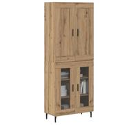 vidaXL Haut Armoire 2 pcs Chêne Artisanal Bois Aggloméré et Verre, Buffet Moderne pour Salon, Rangement Rectangular, vitrine en Verre, Meuble élégant et Polyvalent