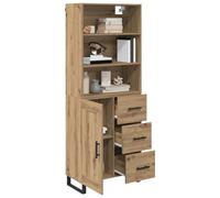 vidaXL Haut Armoire avec tiroir Chêne Artisanal 69,5 x 34 x 180 cm, Salon, Buffet Contemporain, Meuble Rectangulaire, Solutions de Rangement, Design Minimaliste, Chic