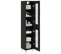vidaXL Haut Armoire 2 pcs Chêne Noir Verre, Buffet Moderne pour Salon, Design rectangulaire, Grand Espace, Meubles contemporains, Pratique et stylé