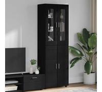 vidaXL Haut Armoire avec porte Noir 60 x 35 x 182 cm Bois d'ingénierie