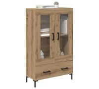 Buffet haut moderne - vidaXL - Chêne artisanal - 69,5x31x115 cm - Bois d'ingénierie - Pieds en métal noir