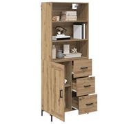 vidaXL Haut Armoire avec tiroir Chêne Artisanal 69,5 x 34 x 180 cm, Meuble de Rangement pour Salle à Manger, bahut Moderne rectangulaire, unité Fonctionnelle, Design Contemporain