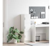 vidaXL Buffet rectangulaire moyen en MDF blanc – 31,5 x 32 x 122,5 cm