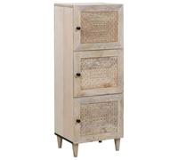 vidaXL Haut Armoire Blanc 40 x 33 x 110 cm Bois de manguier Massif, Salle de séjour, Buffet Moderne, Solutions de Rangement rectangulaires, Meuble élégant en Acacia
