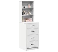 vidaXL Haut Armoire Blanc 40 x 41 x 135 cm Bois d'ingénierie | Parfait pour tous vos petits objets, Un look moderne qui s'intègre bien avec n'importe quel décor,