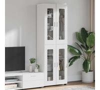 vidaXL Haut Armoire Blanc brillant 60 x 35 x 182 cm Bois d'ingénierie