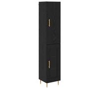 Vaisselier moderne - vidaXL - Chêne noir - Bois d'ingénierie - 34,5 x 34 x 180 cm - 2 portes - Pieds dorés