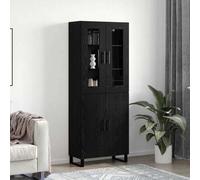 vidaXL Haut Armoire Chêne noir 69,5 x 34 x 90 cm Bois d'ingénierie