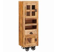 vidaXL Haut Armoire Marron 40 x 30 x 120,5 cm Bois de manguier Massif, Buffet Moderne, Meuble de Rangement stylé, unité Polyvalente, Design rectangulaire, élégant Bois de manguier