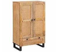 vidaXL Haut Armoire Marron 40 x 33 x 110 cm Bois de mangue massif, Buffet de salle à manger, solution de rangement moderne, meuble en bois de mangue, style et organisation
