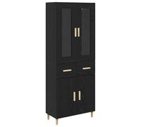 vidaXL Haut Armoire Montage mural 2 pcs Chêne noir Bois d'ingénierie