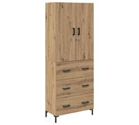 vidaXL Armoire haute murale Chêne artisanal 69,5×34×180 cm – Double espace, étagère