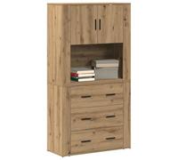 Vidaxl Buffet Haut Set De 2 Chêne Artisanal Bois D'ingénierie