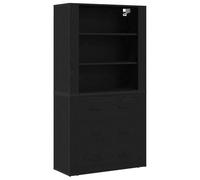 vidaXL Haut de Gamme Chêne Noir 80 x 33 x 150 cm Bois d'ingénierie, Buffet élégant, Meuble de Rangement rectangulaire, étagères Modernes, déco Pratique pour Votre Salle à Manger