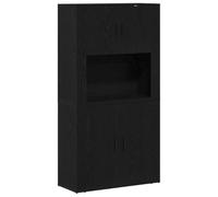 vidaXL Haut Placard Noir Chêne 80x33x150 cm Bois d'ingénierie