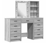 vidaXL Haut Meuble Gris Sonoma avec Miroir - Beaucoup de Rangement et Look stylé pour Chambre ou Espace de Maquillage - Bois d'ingénierie - Meuble Moderne Multifonctionnel pour Ton chez-toi - Compact