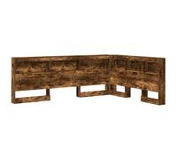vidaXL Hé, Check Cette tête de lit en Bois d'ingénierie chêne fumé de ! Elle Fait 150 x 200 cm, a Un Design en L, et Propose Un Grand Espace pour Ranger tes Affaires. Son Style est Super Minimaliste.