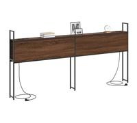 vidaXL Tête de lit de rangement moderne avec station de charge, Chêne marron, pieds réglables