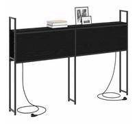 vidaXL Tête de lit avec rangement – Station de charge – Chêne noir – 143x15x98 cm