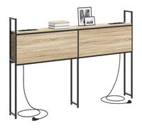 vidaXL Headboard de Rangement avec Station de Charge Chêne sonoma, Mobilier de chambre moderne, Tête de lit avec rangement, Pieds réglables, Design flexible, Caractéristiques de bibliothèque gain de p