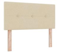 vidaXL Headboard LED Bouton Capitonné Crème 90 cm Tissu