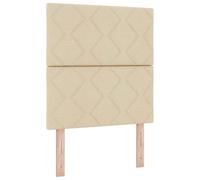 vidaXL Headboard LED Design Damier Crème 80 cm Tissu Rembourrage Confort Exquis Chargement USB pour Chambre à Coucher et Chambre d'Invité Moderne Confortable Mousse Haute Densité Décor Stylé