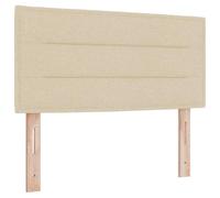 vidaXL Headboard LED Design Lignes Crème 90 cm Tissu