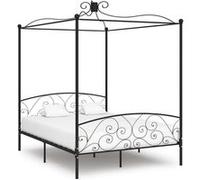 Hemelbedframe metaal zwart 180x200 cm284479