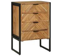 vidaXL Highboard 50X35X75 cm en Bois Massif d'acacia Design Chevron avec 4 tiroirs Buffet stylé de Taille Moyenne pour Salle à Manger ou Rangement dans Le Salon. Solutions industrielles compactes.