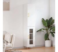 Vidaxl Buffet Haut Blanc 34,5x34x180 Cm Bois D'ingénierie Multicolore
