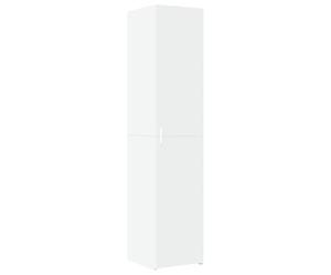 vidaXL Highboard - Bois d'ingénierie blanc, 40 x 42,5 x 185 cm - Armoire de rangement élégante avec compartiments et portes pour chambre à coucher, salon, couloir