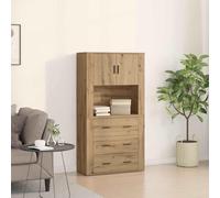 vidaXL Highboard chêne artisanal 80 x 33 x 150 cm Bois composite