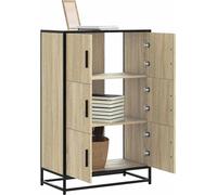 vidaXL Highboard chêne Sonoma 68x35x106,5 cm Bois composite métal