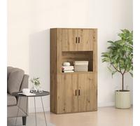 Vidaxl Highboard En Chêne Artisan De 80x33x150 Cm En Bois D'ingénierie