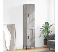 Buffet Haut, Armoire de Rangement avec Pieds, Meuble de Rangement, Organisateur Salon Salle de Séjour, Moderne, Sonoma Gris Bois d'Ingénierie