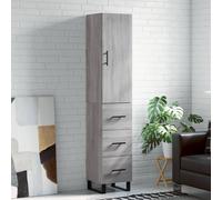 vidaXL Buffet Haut, Armoire de Rangement avec Pieds, Meuble de Rangement, Organisateur Salon Salle de Séjour, Moderne, Sonoma Gris Bois d'Ingénierie Gris