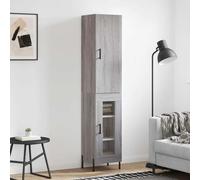 Buffet Haut, Armoire de Rangement avec Pieds, Meuble de Rangement, Organisateur Salon Salle de Séjour, Moderne, Sonoma Gris Bois d'Ingénierie