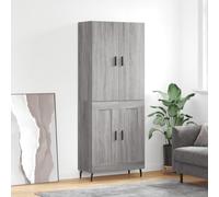 vidaXL Highboard Gris Sonoma 69,5x34x180 cm Matériau dérivé du bois