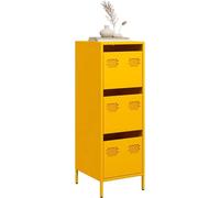vidaXL Highboard jaune moutarde 39x35x103,5 cm Acier