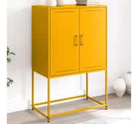 vidaXL Highboard jaune moutarde 68,5x38,5x107 cm acier