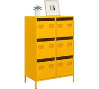 vidaXL Highboard jaune moutarde 68x39x101,5 cm Acier