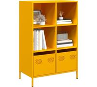vidaXL Highboard jaune moutarde 68x39x103,5 cm Acier