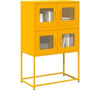 vidaXL Highboard jaune moutarde 68x39x107 cm acier