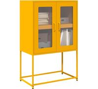 vidaXL Highboard jaune moutarde 68x39x107 cm acier