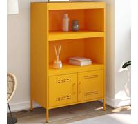 vidaXL Highboard jaune moutarde 68x39x113 cm acier