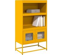 vidaXL Highboard jaune moutarde 68x39x123 cm acier