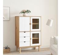 vidaXL Highboard OTTA brun&blanc 85x43x125 cm Pin massif
